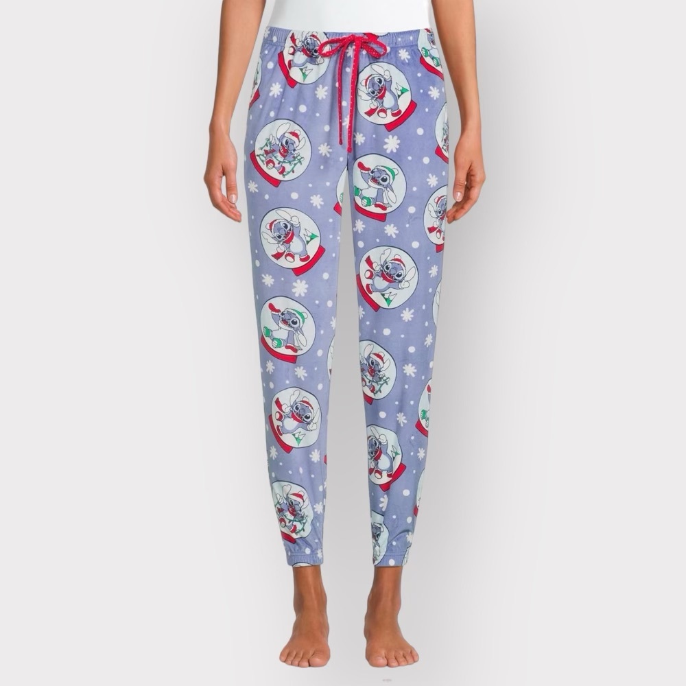 Disney Lilo and Stitch Christmas Jogger Pajama Pants Size Medium